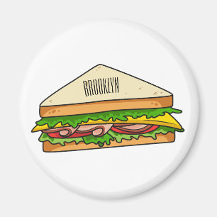 Sandwich cartoon illustration magnet