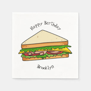 Sandwich cartoon illustration napkin