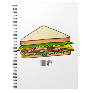 Sandwich cartoon illustration notebook