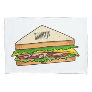 Sandwich cartoon illustration  pillowcase