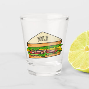 Sandwich cartoon illustration shot glass