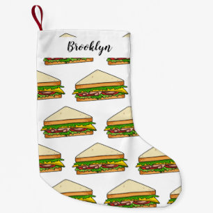 Sandwich cartoon illustration small christmas stocking