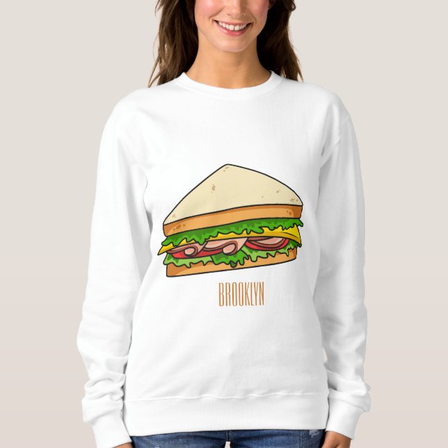 Sandwich cartoon illustration sweatshirt (Front)
