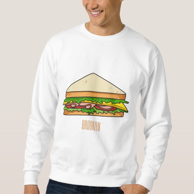 Sandwich cartoon illustration sweatshirt (Front)