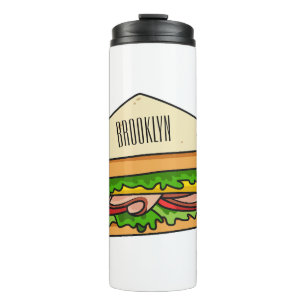 Sandwich cartoon illustration thermal tumbler