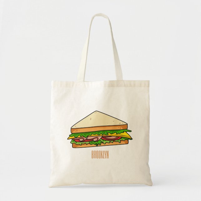 Sandwich cartoon illustration  tote bag (Front)