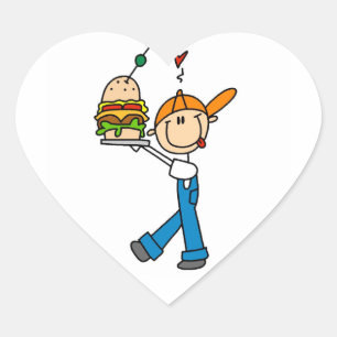 Sandwich Connoisseur Stick Figure Heart Sticker