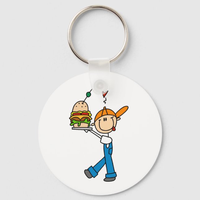 Sandwich Connoisseur Stick Figure Key Ring (Front)