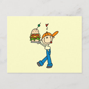 Sandwich Connoisseur Stick Figure Postcard