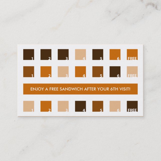 SANDWICH customer appreciation (mod squares) Loyalty Card (Front)
