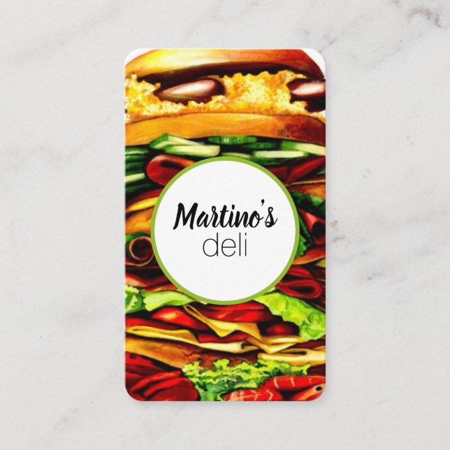 sandwich delicatessen business card (Front)
