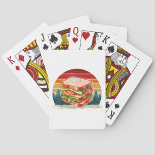 Sandwich Food Vintage Style Distressed Retro Sandw Playing Cards