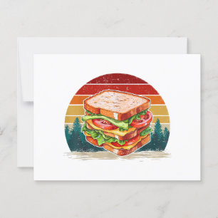 Sandwich Food Vintage Style Distressed Retro Sandw Postcard