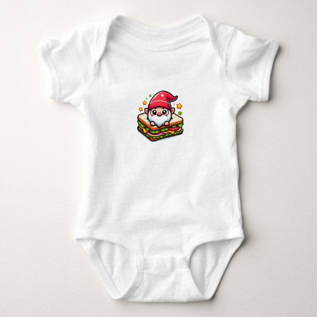 Sandwich Gnome Surprise Baby Bodysuit (Front)