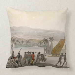 Sandwich Islands - a Westerner negotiating for sto Cushion