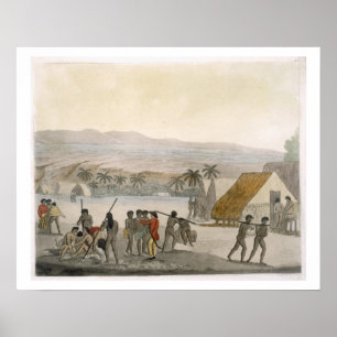 Sandwich Islands - a Westerner negotiating for sto Poster
