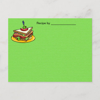 Sandwich Recipe Blank Card