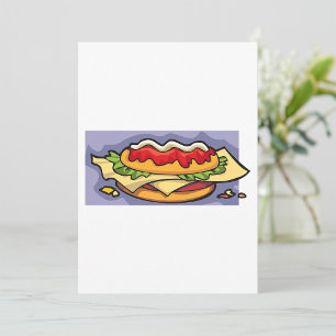 Sandwich with Lettuce Cheese and Sauce Invitation