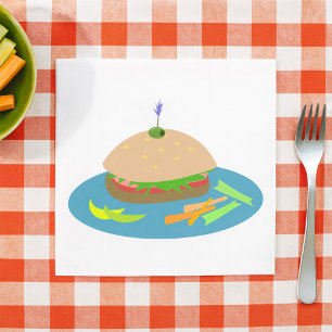 Sandwich with Veggie Sides Fun Food Napkin