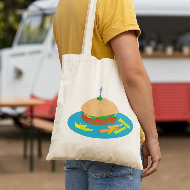 Sandwich with Veggie Sides Fun Food  Tote Bag (Creator Uploaded)