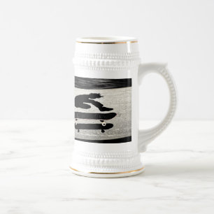 sandwiched skateboard beer stein