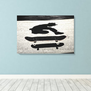 sandwiched skateboard canvas print