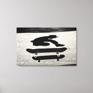 sandwiched skateboard canvas print