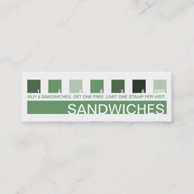 SANDWICHES customer appreciation (mod squares) Loyalty Card (Front)