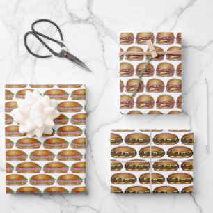 Sandwiches Ham and Cheese Philly Steak Sub Hoagie Wrapping Paper Sheet