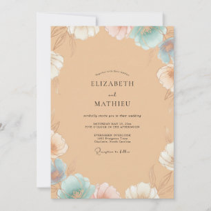 Sandy Azure Painted Wedding Invitation