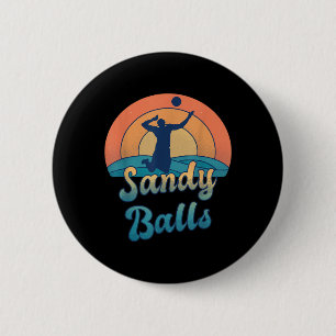 Sandy Balls for a Beach Volleyball Player 6 Cm Round Badge