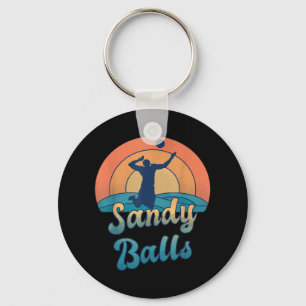 Sandy Balls for a Beach Volleyball Player  Key Ring