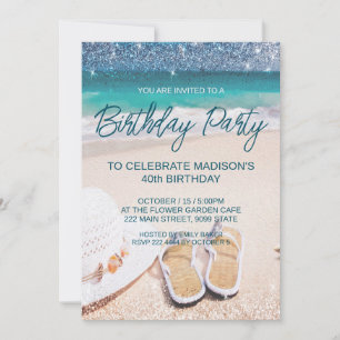 Sandy Beach Birthday Invitation