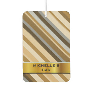 Sandy Beach Colours Inspired Striped Pattern & Nam Car Air Freshener