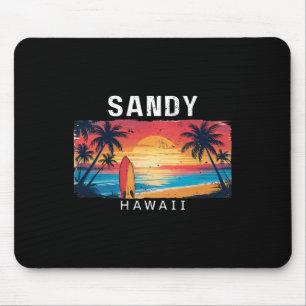 Sandy Beach Hawaii Men Women Surfing Mouse Pad