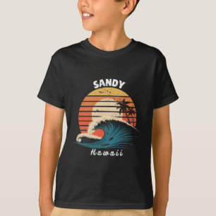 Sandy Beach Hawaii Women Men Surfboarding T-Shirt