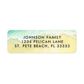 Sandy Beach Ocean Waves Return Address