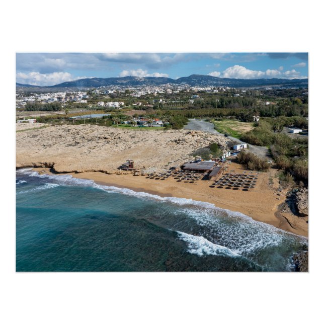 Sandy beach Paphos, Cyprus Poster (Front)