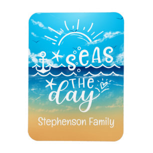 Sandy Beach Personalised Seas the Day Cruise Magnet