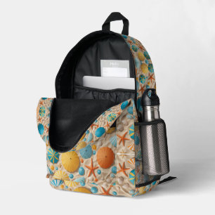 Sandy beach printed backpack