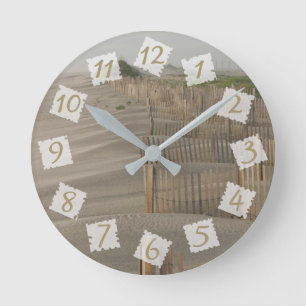 Sandy Beach Seaside Beach House Round Clock