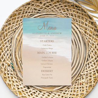Sandy Beach Seaside/Oceanside Wedding Menu