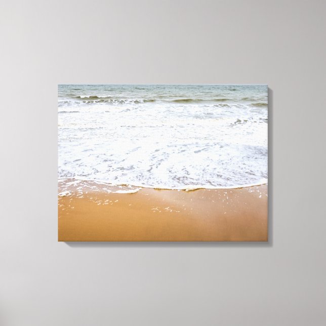 Sandy beach shoreline view canvas print (Front)