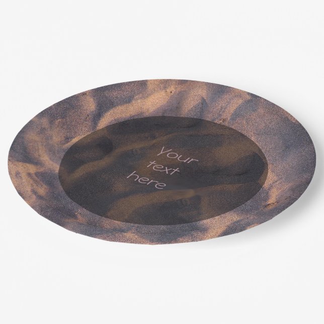 Sandy Beach Structure Photo Paper Plate (Angled)