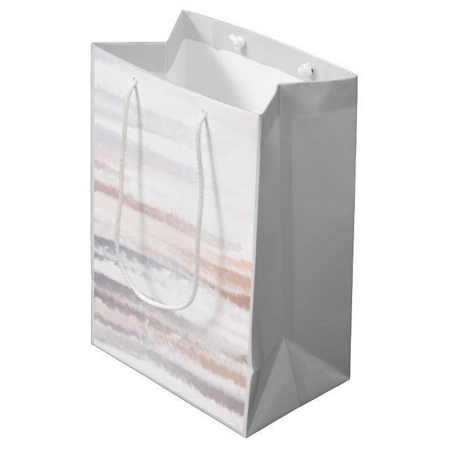 Sandy Beach Summer Tan Abstract Watercolor Medium Gift Bag (Front Angled)