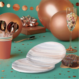 Sandy Beach Summer Tan Abstract Watercolor Paper Plate
