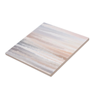 Sandy Beach Summer Tan Abstract Watercolor Tile