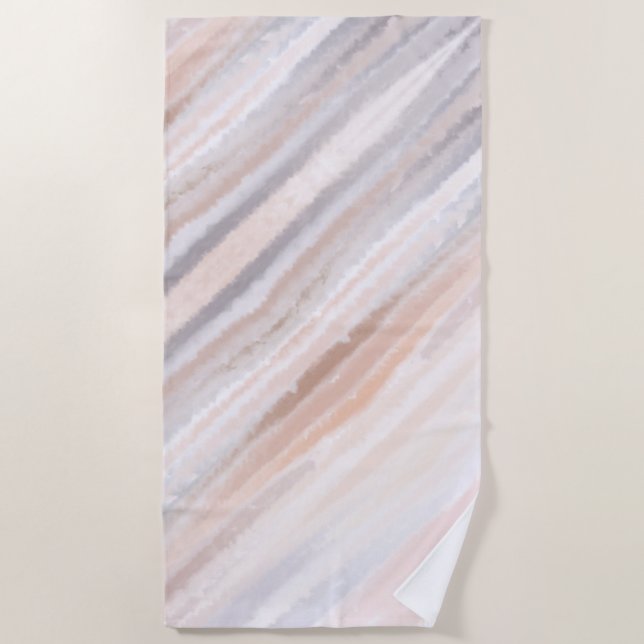 Sandy Beach Summer Tan Abstract Watercolor Towel (Front)