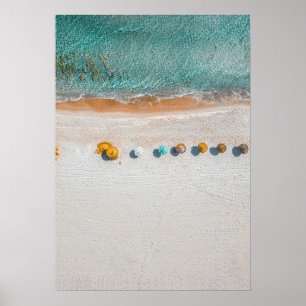 Sandy Beach Umbrella Poster
