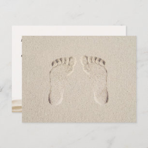 Sandy Beach Vacation Barefoot Prints Postcard